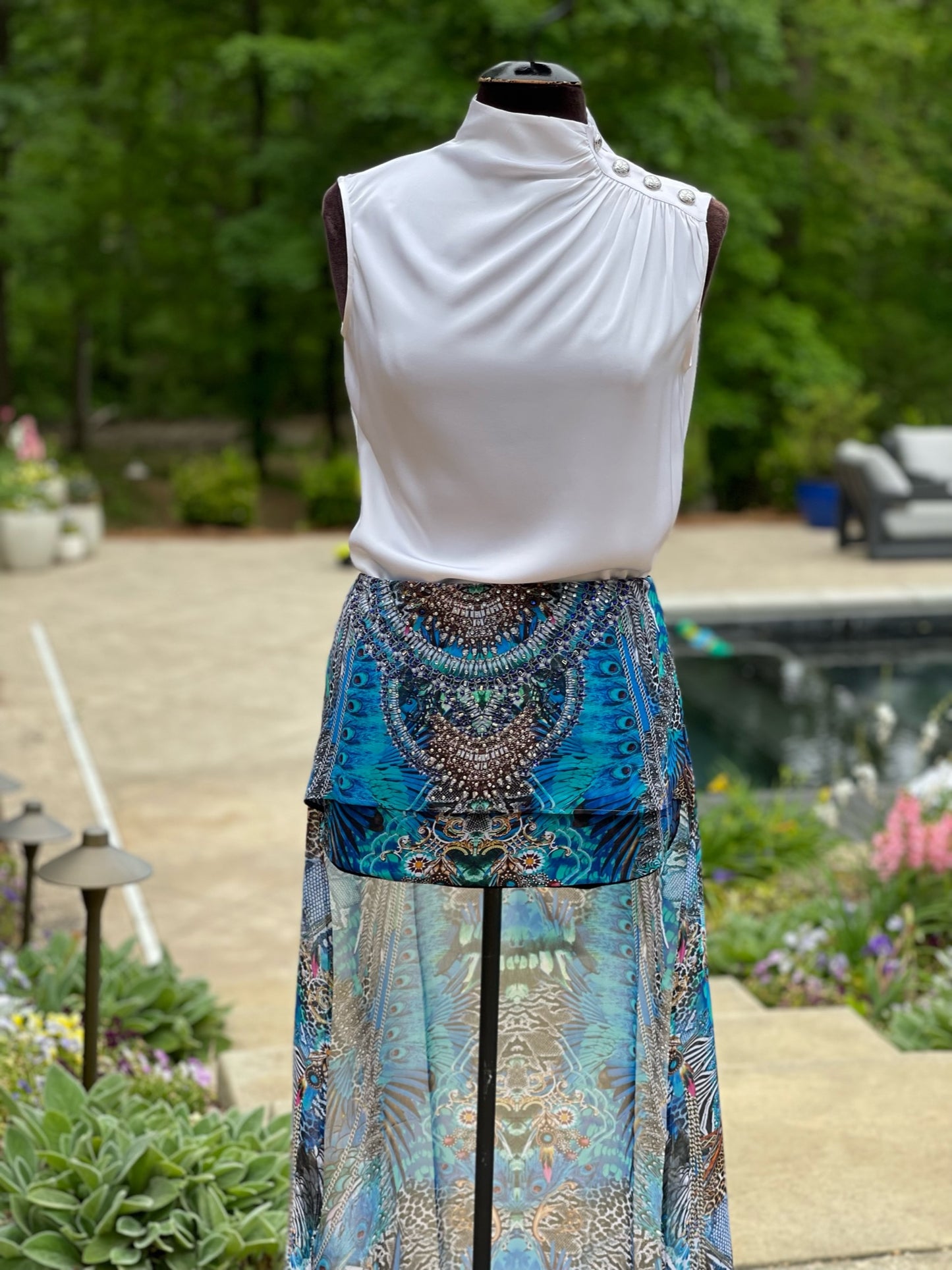 Blakeline Hi-Lo Skirt: Sapphire Valley