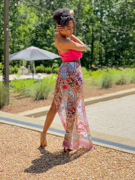 Blakeline Hi-Lo Skirt: Pink Lotus